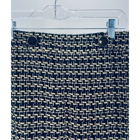 Loft Women’s Tweed Boucle Skirt Size 0 Straight Knit Pencil Black Tan Brown - Picture 4 of 7